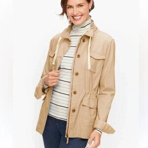 Talbots khaki cotton twill field utility jacket L